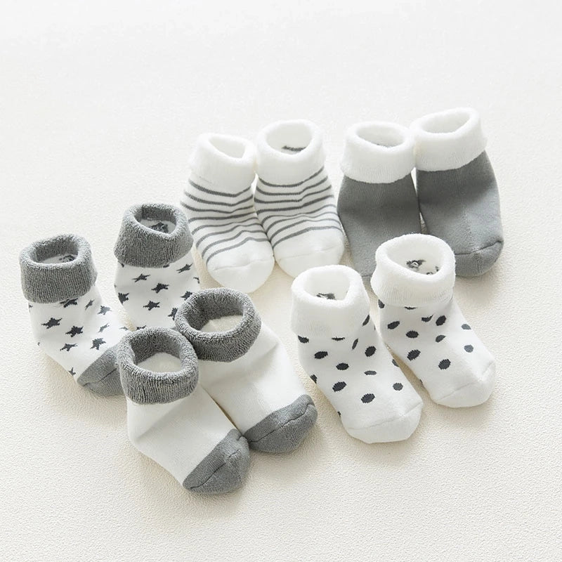 BabyBliz® Cozy Toes - 5 Pairs of Soft Cotton Newborn Socks