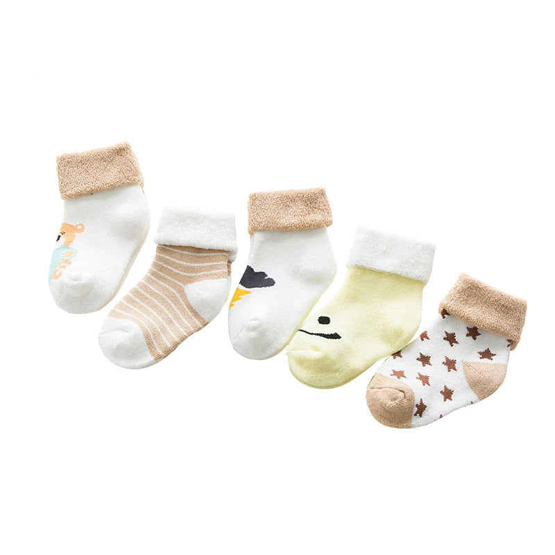 BabyBliz® Cozy Toes - 5 Pairs of Soft Cotton Newborn Socks