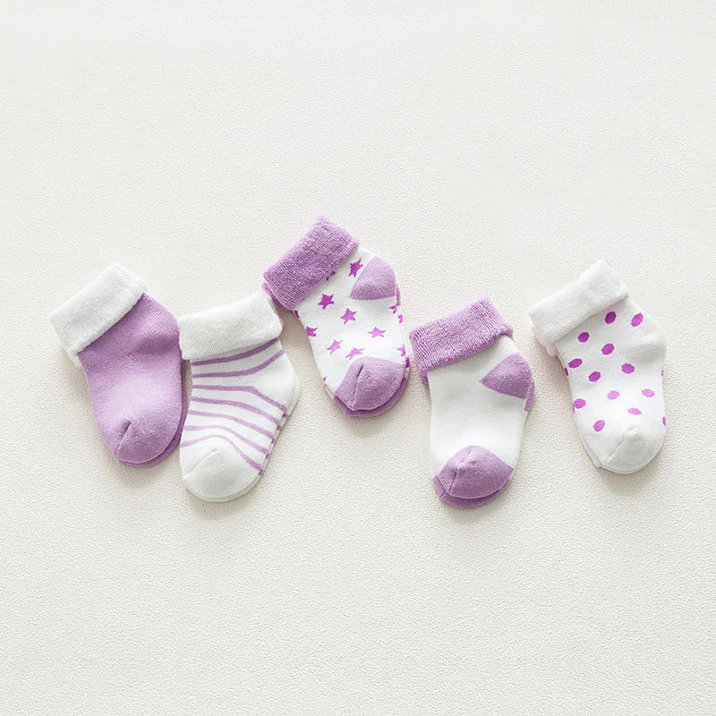BabyBliz® Cozy Toes - 5 Pairs of Soft Cotton Newborn Socks