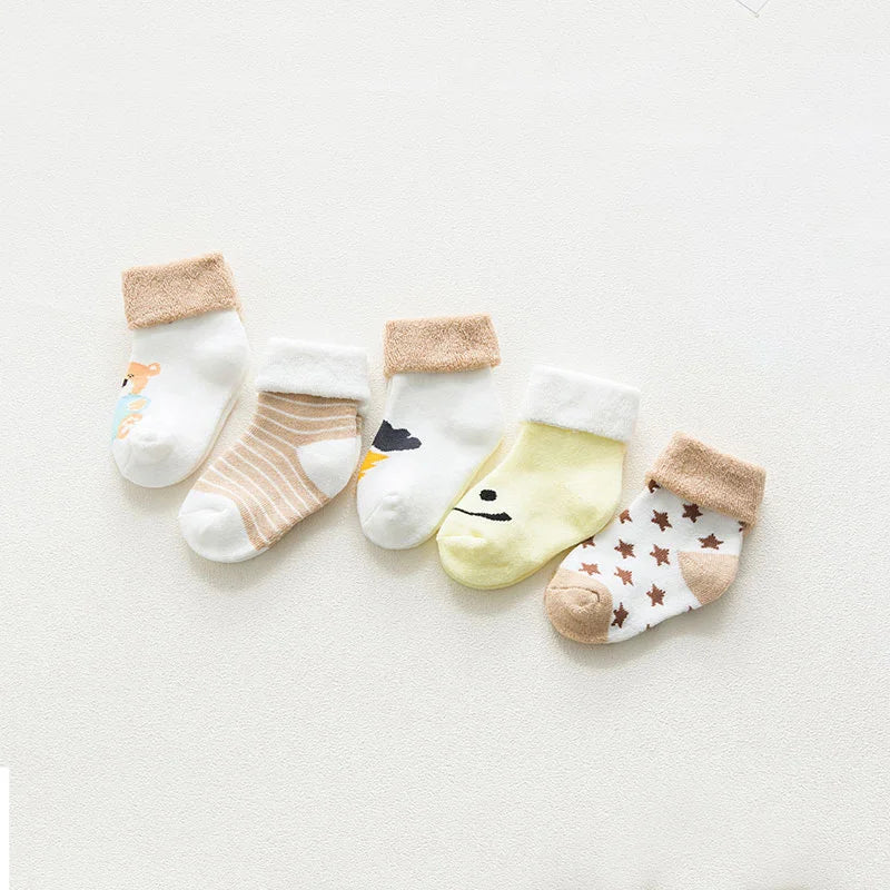 BabyBliz® Cozy Toes - 5 Pairs of Soft Cotton Newborn Socks