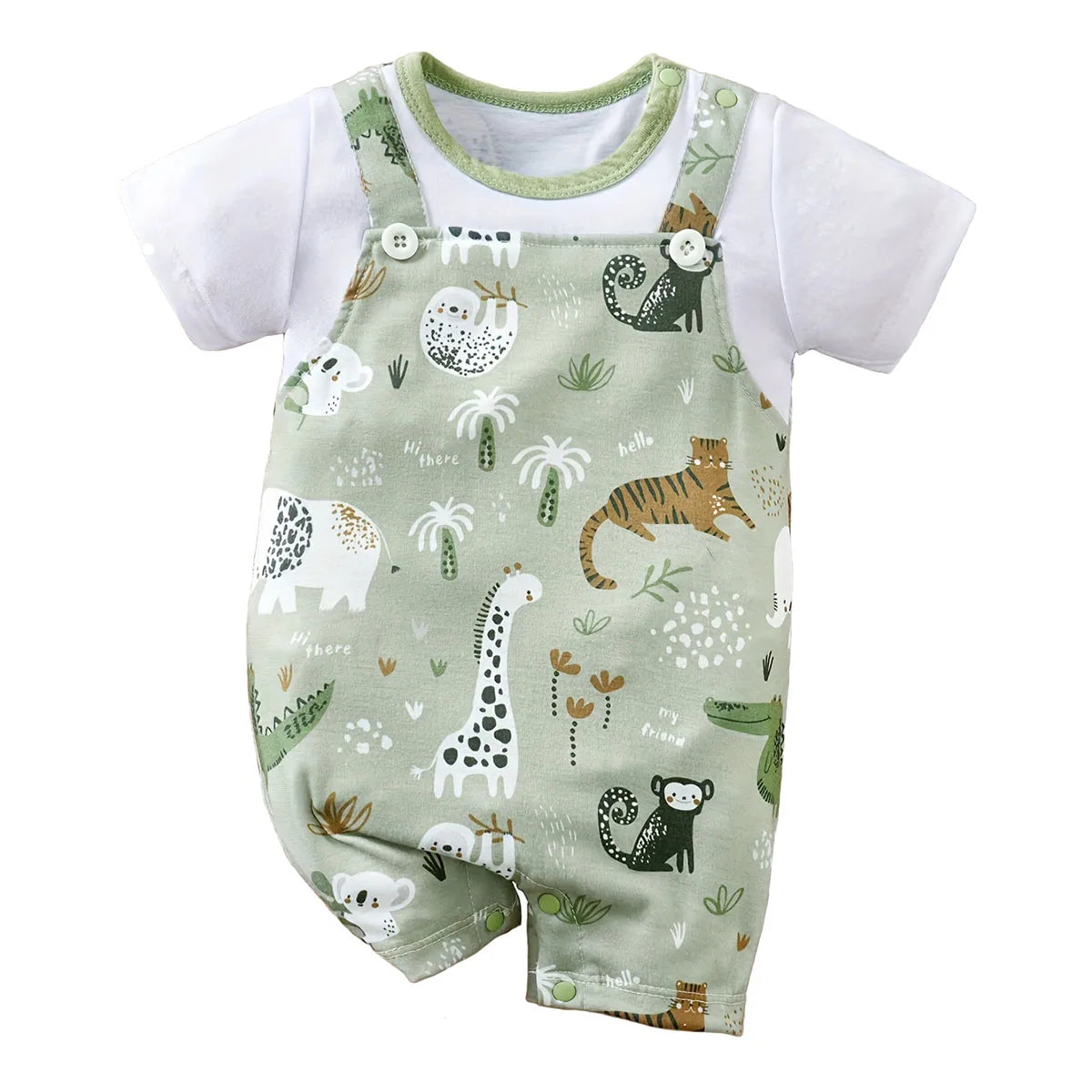 BabyBliz® Zoo Animal Infant Romper – Faux Two-Piece Bodysuit