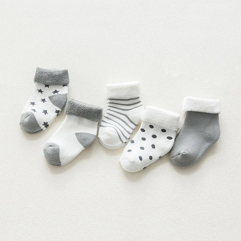 BabyBliz® Cozy Toes - 5 Pairs of Soft Cotton Newborn Socks