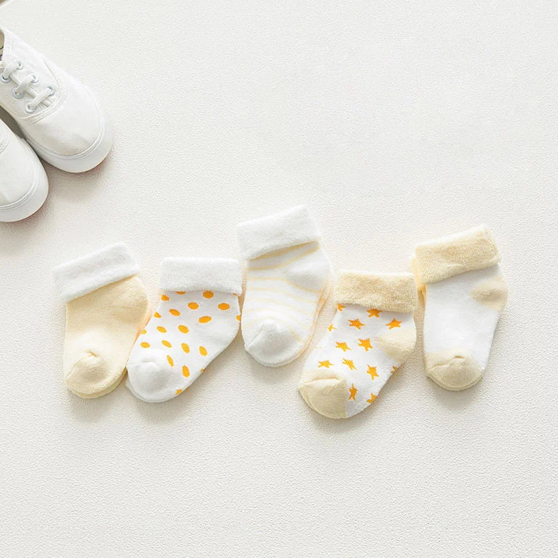 BabyBliz® Cozy Toes - 5 Pairs of Soft Cotton Newborn Socks