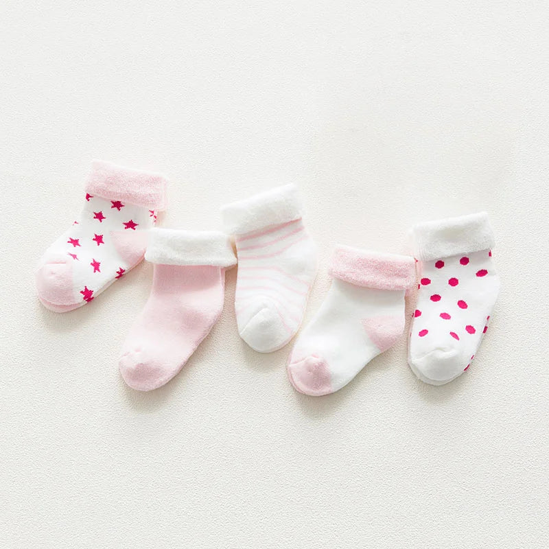 BabyBliz® Cozy Toes - 5 Pairs of Soft Cotton Newborn Socks