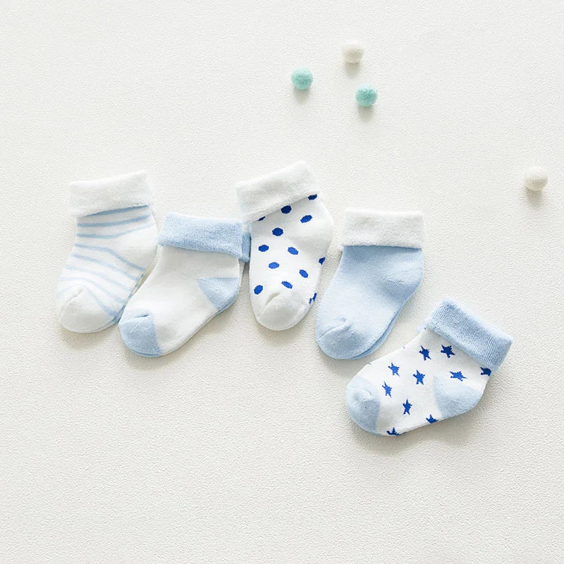 BabyBliz® Cozy Toes - 5 Pairs of Soft Cotton Newborn Socks